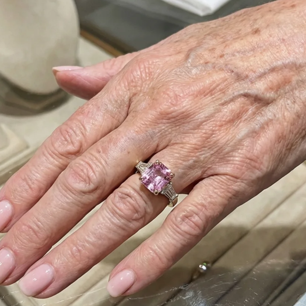 Anillo Pink Verve | Oro blanco