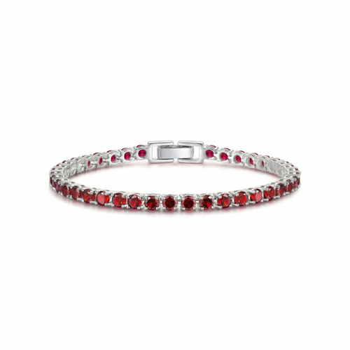 Ruby Tennis Bracelet | White Gold