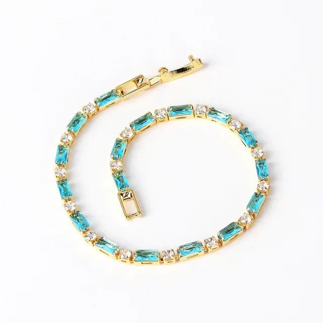 Pulsera de Piedra Turquesa Natural | Oro