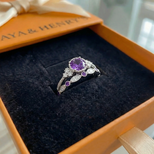 Set de Anillos Violetis Crown | Oro blanco