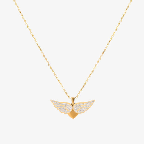 Soaring Angel Wings Necklace | Gold
