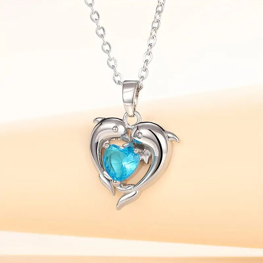 Collar de Corazones Gemelos Oceanheart | Oro blanco