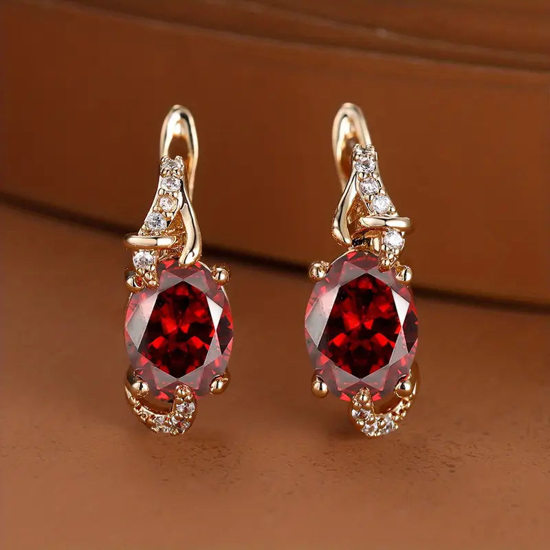 Aretes colgantes Crimson Twilight | Oro