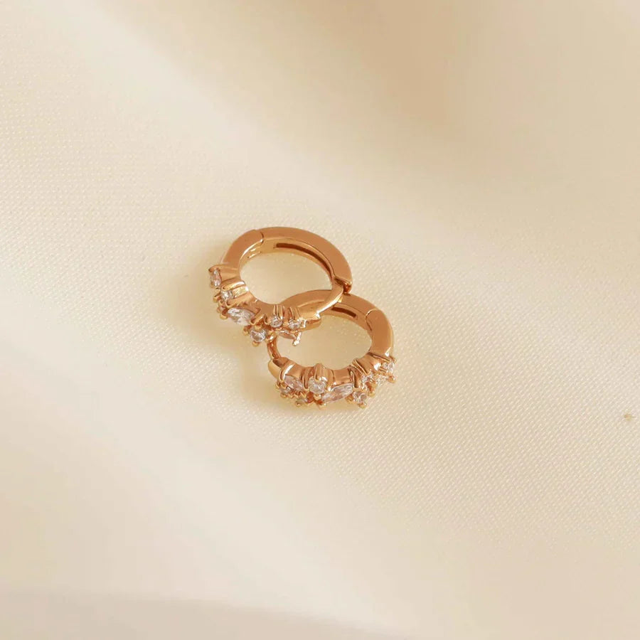 Arracadas de racimo de cristal | Oro