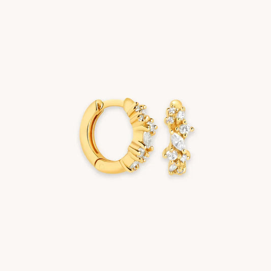 Arracadas de racimo de cristal | Oro
