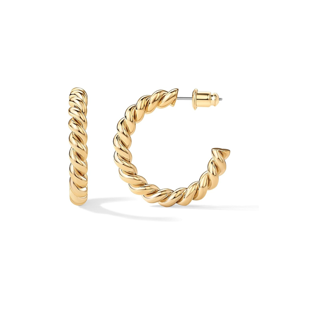 Aretes de aro retorcidos | Oro