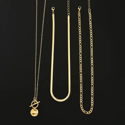 Collar superpuesto de monedas texturizadas Savira | Oro