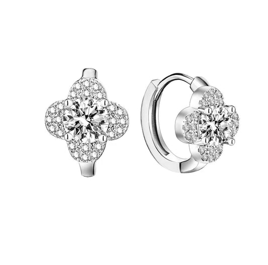 Aretes de trébol | Oro blanco