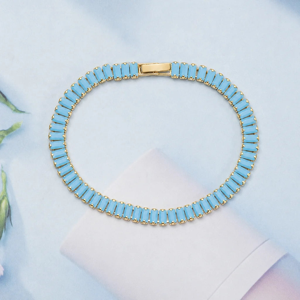Pulsera de tenis de turquesa Vertéa | Oro