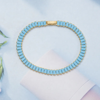 Pulsera de tenis de turquesa Vertéa | Oro