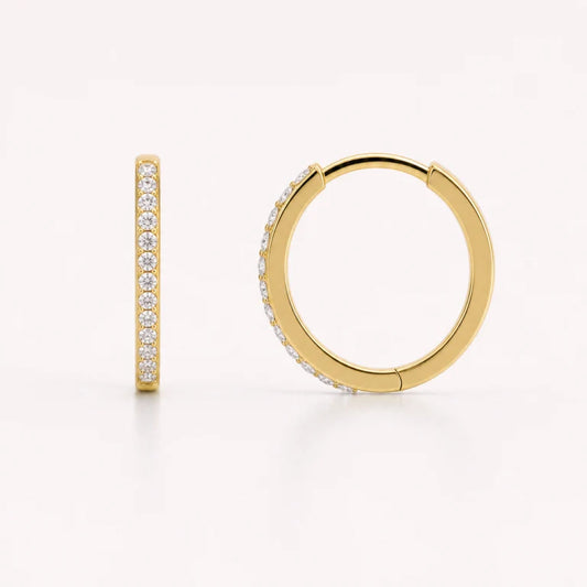 Aretes Huggie Pave | Oro
