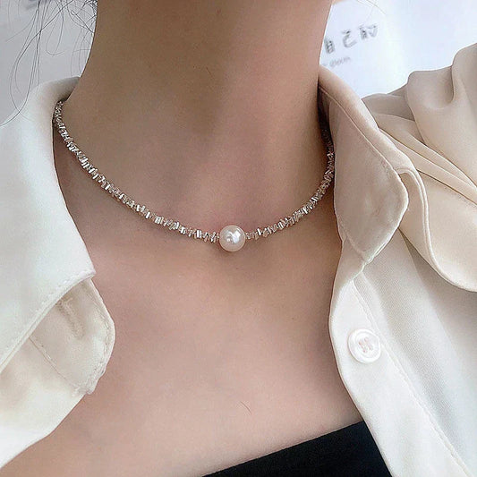 Collar de Perlas Radiantes | Oro blanco