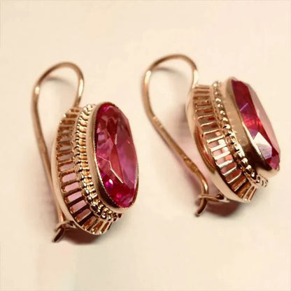Aretes vintage de piedra negra | Oro