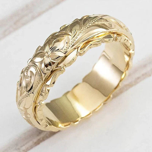 Anillo de flor dorado antiguo | Oro
