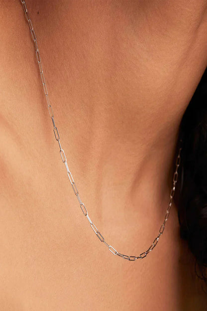 Collar de cadena elegante Archen | Oro blanco