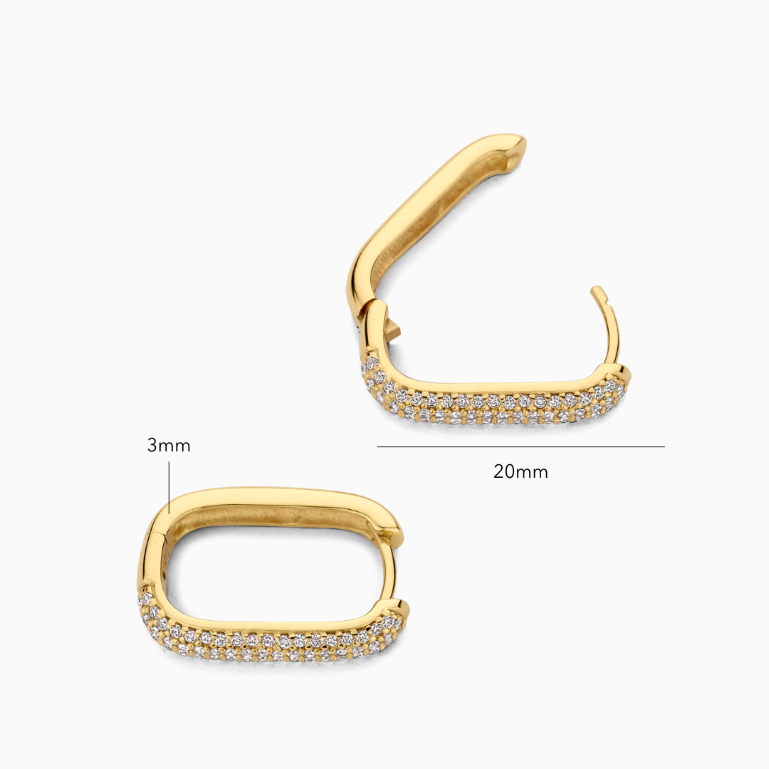 Aretes de aro Icon Pavé | Oro blanco