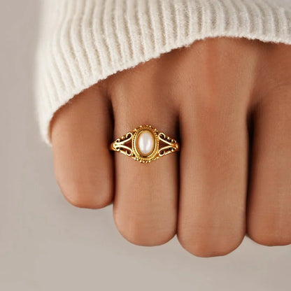 Anillo de perlas atemporal Zavienne | Oro
