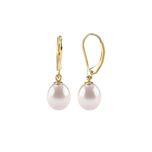 Aretes Colgantes de Perlas | Oro